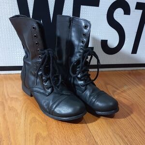 Steve Madden Black Combat Boots